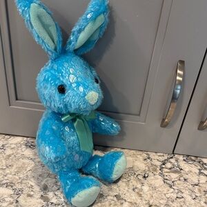 Blue Shimmer Easter Bunny Plush Stuffed Toy